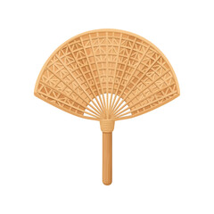 Traditional bamboo hand fan vector clipart isolated on white background for summer and Asian design
