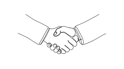 Fototapeta premium Continuous Line Business Handshake Agreement Illustration