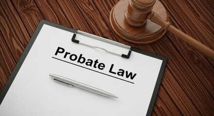 Legal document related to probate law with a gavel for emphasis
