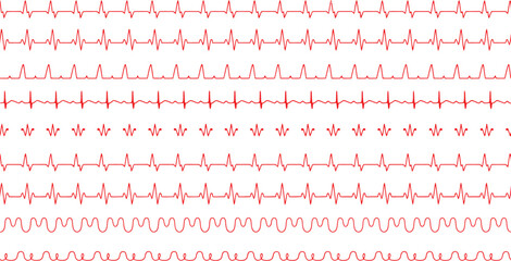Red heartbeat ecg pulse line pattern for medical healthcare background © KOM DAM