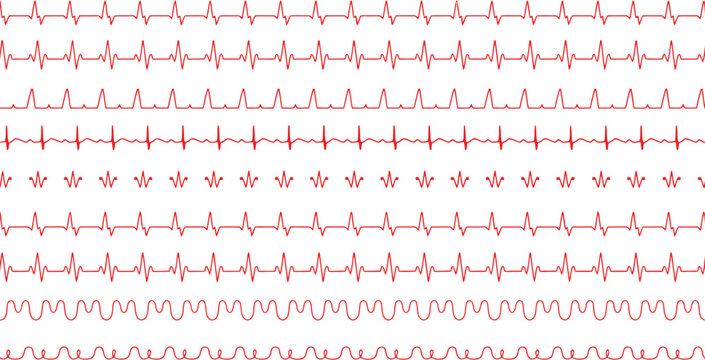 Red heartbeat ecg pulse line pattern for medical healthcare background