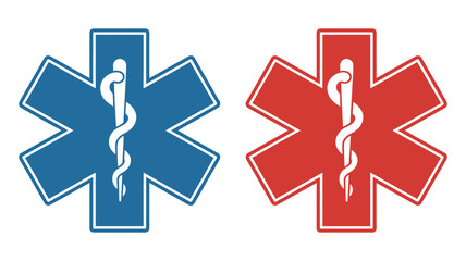 Medical star of life icons set for emergency healthcare services © AMELIE