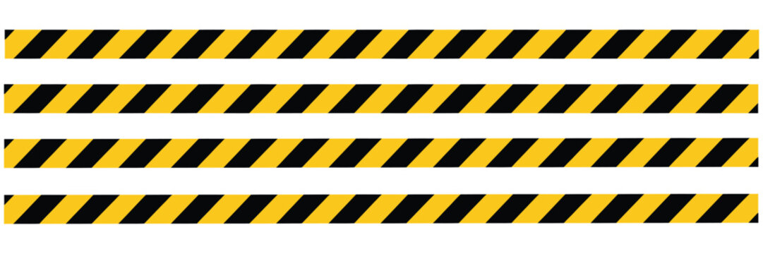 Yellow and black diagonal hazard warning stripes for construction safety