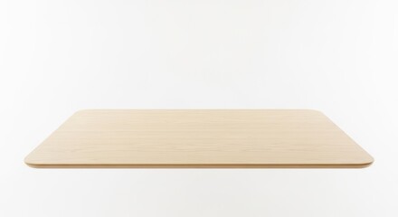 Light Brown Rectangular Cutting Board on White.