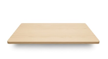 Light Wooden Board on White Background.