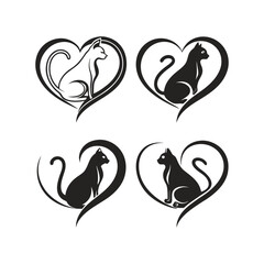 Set of heart icons and symbols collection