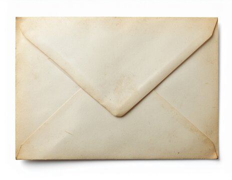 old envelope isolated on white background