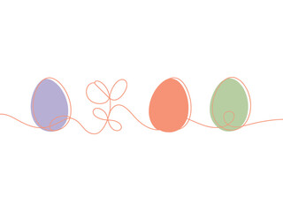 Colorful Easter Eggs Connected by String