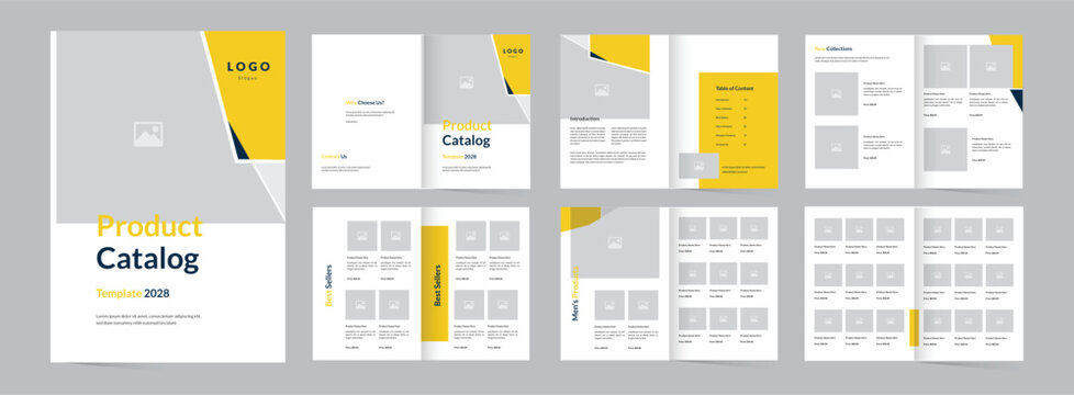 Modern Minimalist Creative Product Showcase Brochure Clean Corporate Portfolio and Catalog Layout with Yellow Accents Print Ready Template