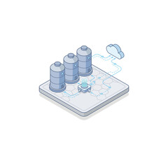 Modern Grain Silos Isometric Icon © Craftinza