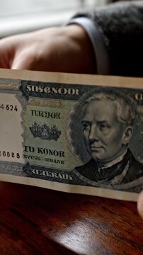 Hungarian ten thousand forint banknote closeup.