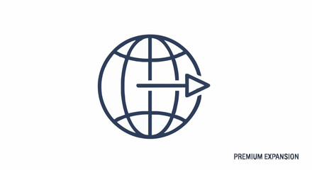 Fototapeta premium Global Network Expansion Icon Representing Worldwide Reach and Seamless International Connectivity for Digital Business Growth and Data Flow