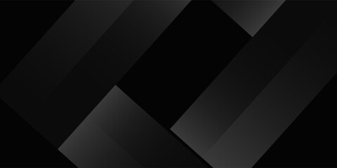 Obraz premium Abstract black white abstract background. Minimal. Modern Dark grey banner with geometric shapes lines stripes triangles. Design. Futuristic. Cut paper or metal effect simple