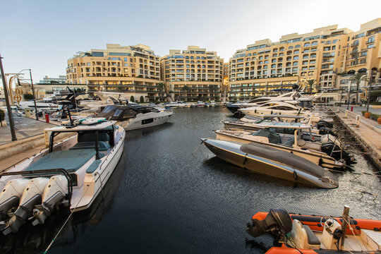 Evening tranquility at Portomaso Marina surrounded by luxury and nature