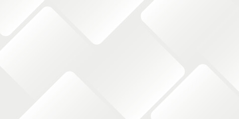Fototapeta premium 3D white geometric abstract background overlap layer on bright space with rounded rhomb effect decoration