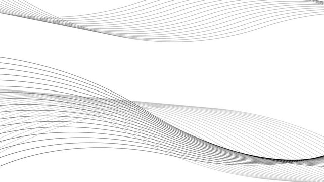 Minimal wave lines background animation, Abstract waves lines background creating flowing horizontal curves