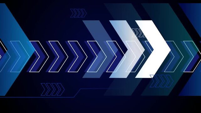 Minimalist chevron arrows abstract technology background animation
