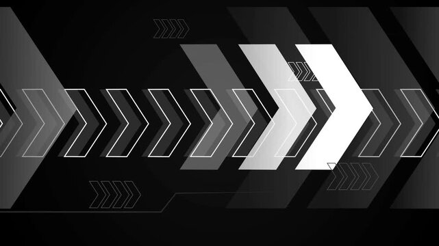 Minimalist chevron arrows abstract technology background animation