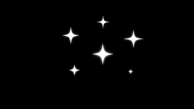 Twinkle star glitter sparkle, Sparkling twinkle star animation overlay featuring white cartoon vector doodles, fast glitter line motion, magical glow bursts, holiday and motion design projects 4k