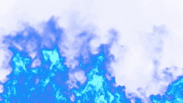 Cinematic wall of intense blue fire and mystical flames burning on transparent background for fantasy vfx storytelling magical backgrounds and video editing