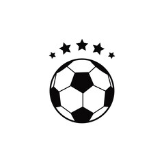 Fototapeta premium Stylish soccer ball with stars icon graphic design