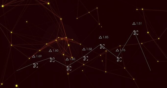 Central polyline of square markers shifting and varying after data update, animating live network