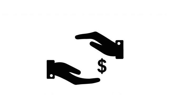 Money Transaction Between Hands Silhouette Animation
