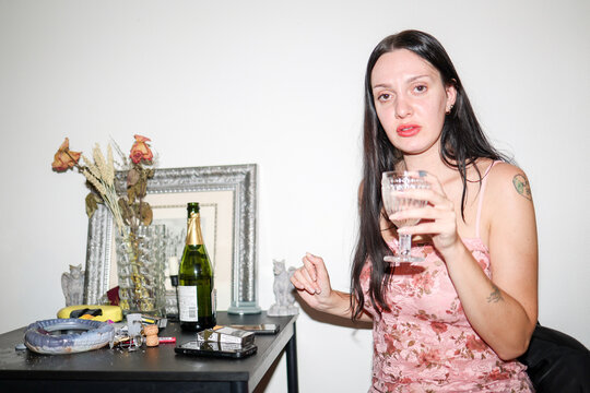 Drink on Small Table at home party
