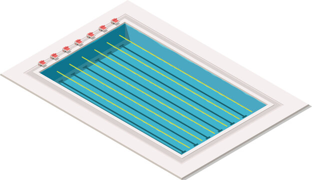 Isometric swimming pool illustration
