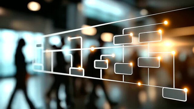 UX UI flowchart connection node display heavily defocused background graphic designer creative planning application process development data prototype wireframe for web mobile