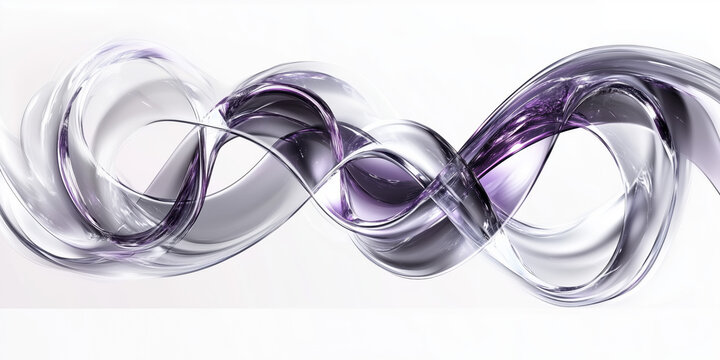 Smoke abstract waves illustration on white background, purple and violet color
