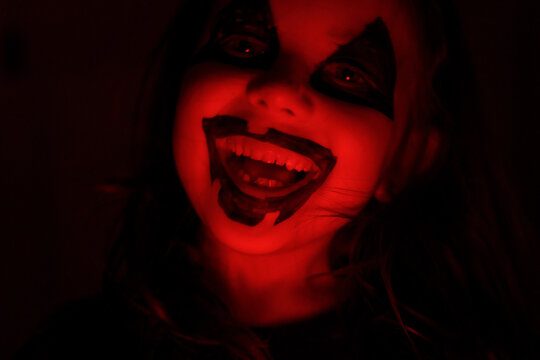 Spooky happy Child Halloween Pumpkin Makeup