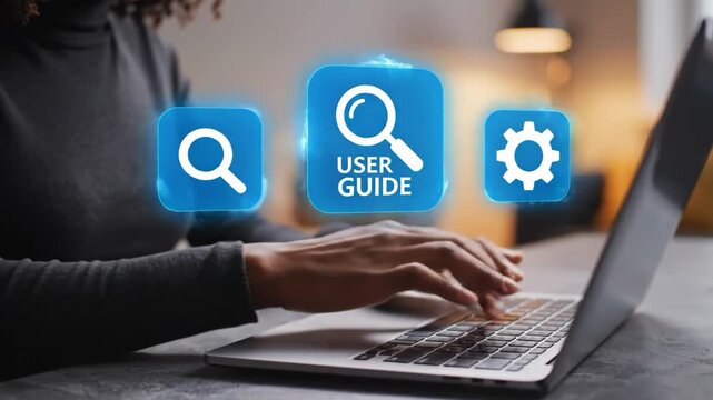 User guide search and settings on laptop