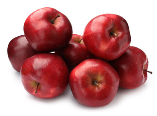 Fresh ripe red apples isolated on white
