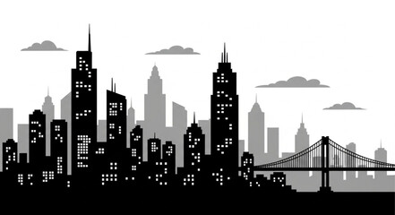 Fototapeta premium city skyline silhouette