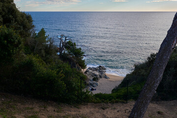 Coves. Small beaches or inlets in the Mediterranean. These are located in Lloret de Mar, on the Costa Brava in Spain.