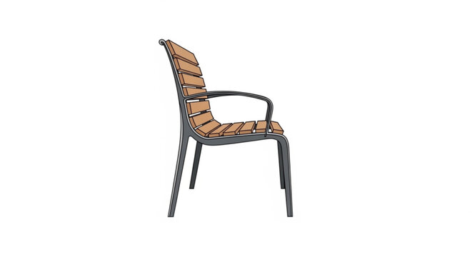 Brown wicker chair with black metal frame for outdoor seating and patio furniture