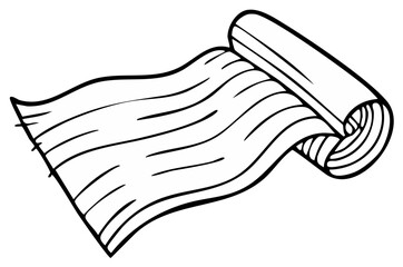 Obraz premium Abstract illustration of a folded or rolled cloth material in line art