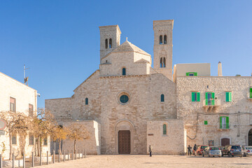 Fototapeta premium Old Port of Molfetta with San Corrado Cathedral, Puglia, Italy