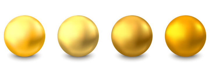 Naklejka premium Golden glossy 3d ball or orange reflective pearl.