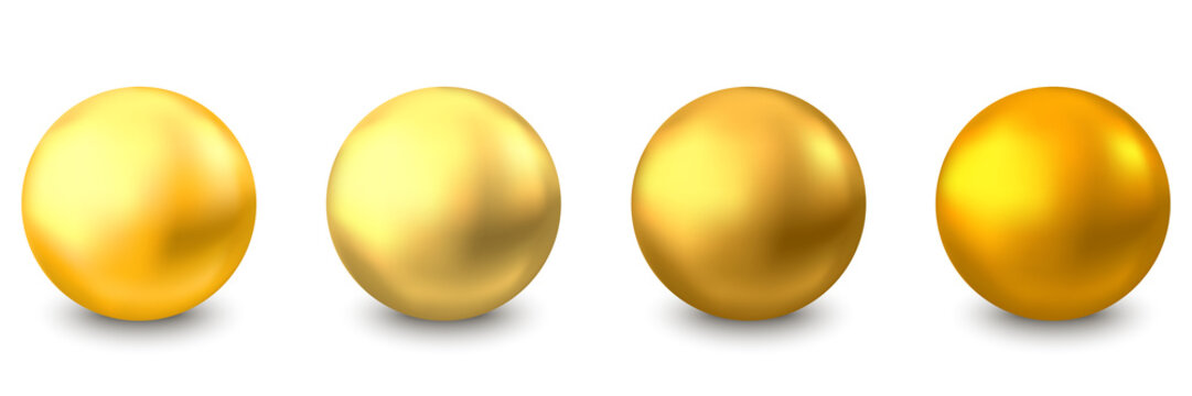 Golden glossy 3d ball or  orange  reflective pearl.