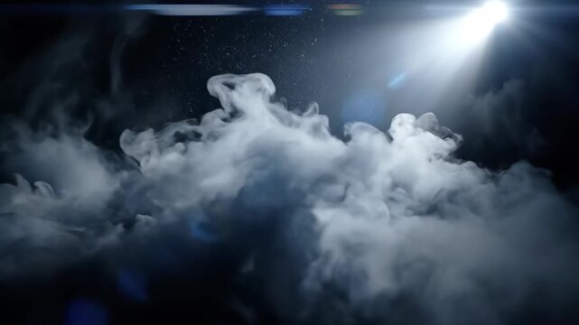 Mystical clouds in enchanted misty atmosphere under ethereal light