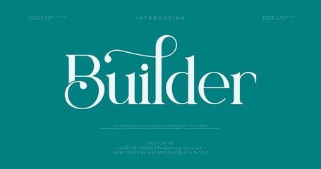 Elegant typography design featuring the word builder in a sophisticated font © Font