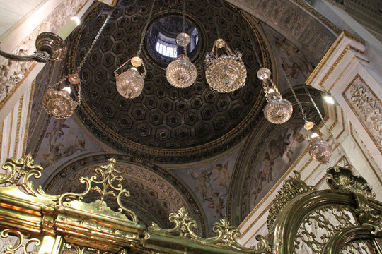 baroque chapel in a cathedral in palermo in sicily in italy 