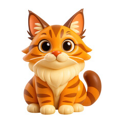 Fototapeta premium PNG Cute cartoon orange cat illustration.