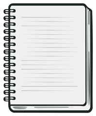Open Blank Notebook with Spiral Binding for Writing and Notes