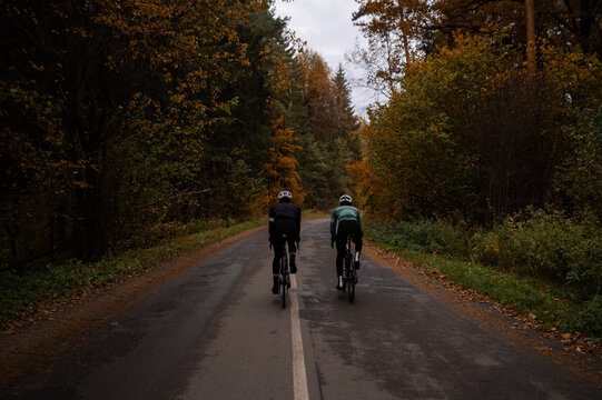 Autumn Conditioning Ride. Pro Cyclists in Action