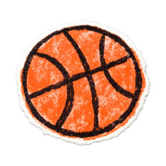 PNG Hand-drawn textured basketball illustration.