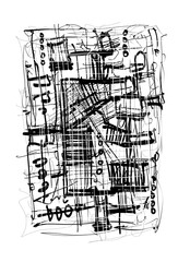 Abstract image for printing. Picture for modern interiors. The picture is painted by hand on a tablet. © neurostructure