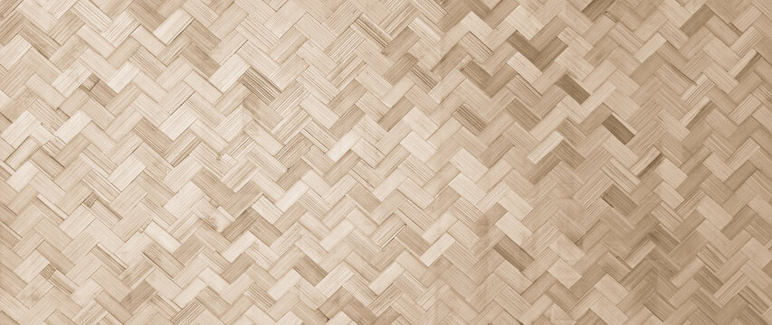 Bamboo woven natural bamboo background, Handcraft woven bamboo pattern and texture vintage style for background, Pattern of reed weaving mat. not ai